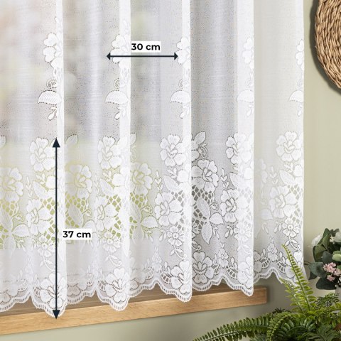 Firanka żakardowa, pasowa, wys. 160cm, kolor biały 361740/000/001/000160/1