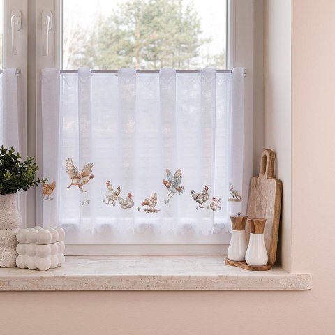 KURY Zazdrostka żakardowa 361910, wys. 50cm, kolor biały D00298/ZAZ/001/000050/1