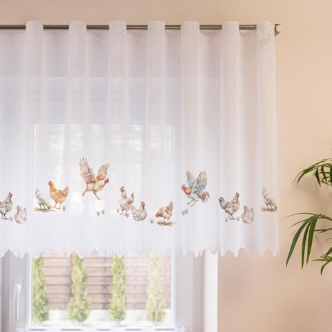 KURY Zazdrostka żakardowa 361910, wys. 70cm, kolor biały D00298/ZAZ/001/000070/1