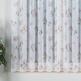 SŁODKIE JEDNOROŻCE Firanka z ołowianką WOAL, wys. 157cm, kolor biały D00236/WOA/001/000157/1