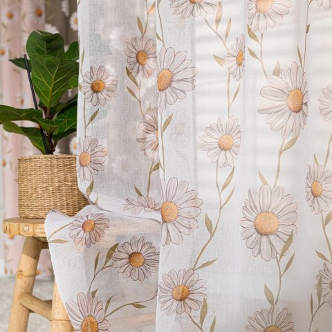 STOKROTKA Firana z ołowianką ETAMINA wzór od dołu, wys. 295cm, kolor biały D00312/ETO/D01/000295/1