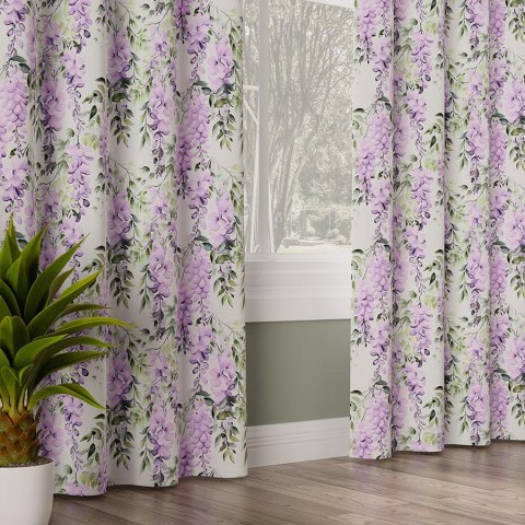 WISTERIA Tkanina dekoracyjna typu MILAS, szer. 165cm, kolor biały D00309/MIL/001/165000/1