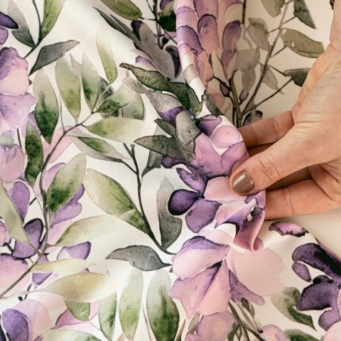 WISTERIA Tkanina dekoracyjna typu MILAS, szer. 165cm, kolor biały D00309/MIL/001/165000/1