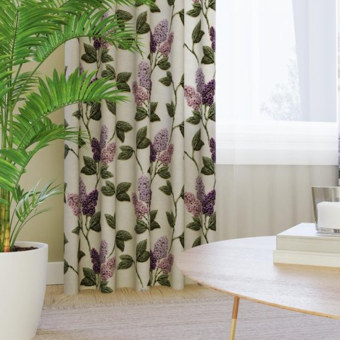 KWIATY BZU Z EFEKTEM WYSZYWANIA Tkanina dekoracyjna typu MILAS, szer. 165cm, kolor biały D00327/MIL/001/165000/1