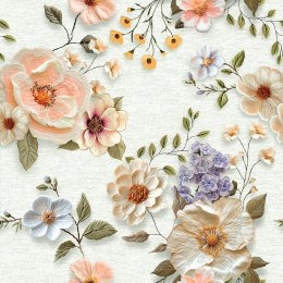 KWIATY Tkanina dekoracyjna NINA WODOODPORNA, szer. 160cm, kolor biały D00178/NIW/001/160000/1