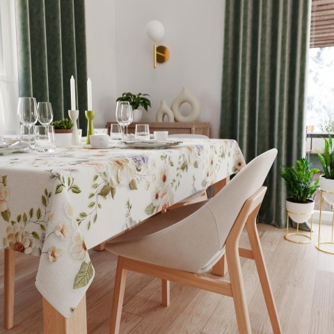 KWIATY Tkanina dekoracyjna NINA WODOODPORNA, szer. 160cm, kolor biały D00178/NIW/001/160000/1