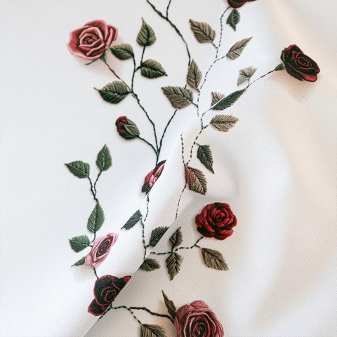 RÓŻYCZKI Tkanina dekoracyjna NINA WODOODPORNA, szer. 160cm, kolor biały D00326/NIW/001/160000/1