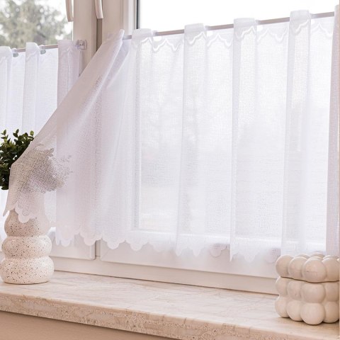 Zazdrostka żakardowa z samym dołem, wys. 50cm, kolor biały 361910/000/001/000050/1