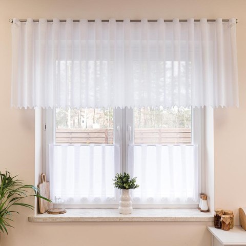 Zazdrostka żakardowa z samym dołem, wys. 50cm, kolor biały 361910/000/001/000050/1