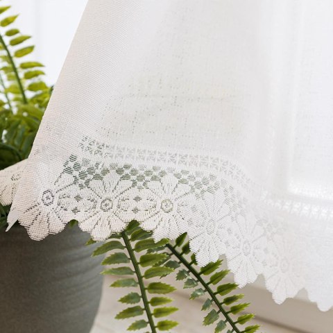 Zazdrostka żakardowa ze wzorem na samym dole, wys. 50cm, kolor biały 361930/000/001/000050/1