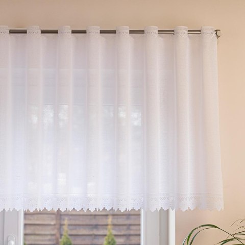 Zazdrostka żakardowa ze wzorem na samym dole, wys. 70cm, kolor biały 361930/000/001/000070/1