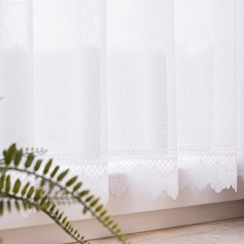 Zazdrostka żakardowa ze wzorem na samym dole, wys. 70cm, kolor biały 361930/000/001/000070/1