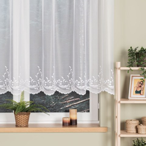 AGNIESZKA Firanka żakardowa gotowa, szerokość 300cm x wysokość 130cm, kolor biały 358991/FBP/001/300130/1
