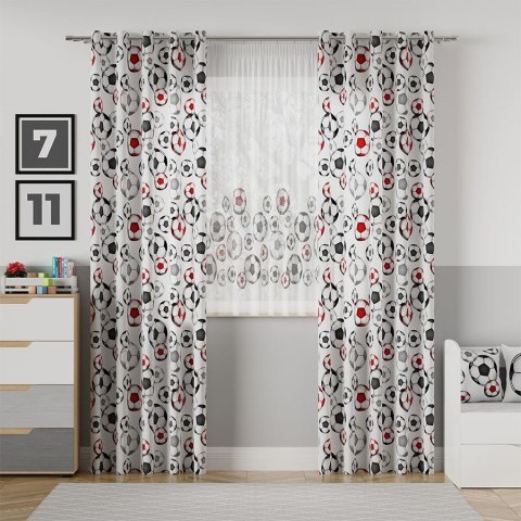 FUTBOL Tkanina dekoracyjna typu MILAS, szer. 165cm, kolor 003 czerwony (do wyczerpania zasobów) D00051/MIL/003/165000/1