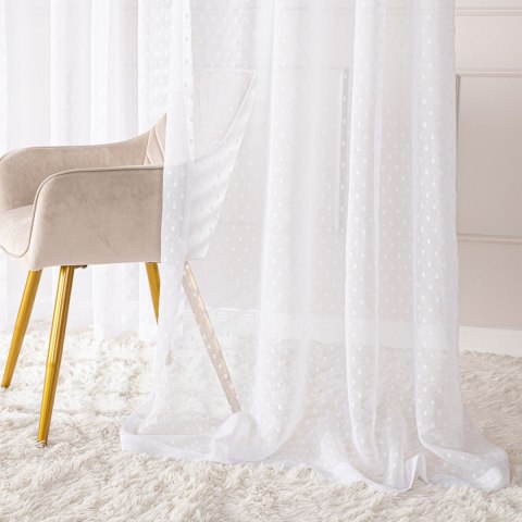 Firana gotowa na taśmie, 250x140cm, kolor biały 424091/FGT/001/140250/1