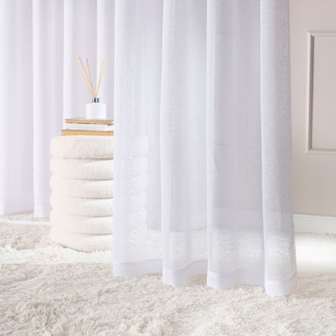 Firana gotowa na taśmie, 250x140cm, kolor biały 424121/FGT/001/140250/1