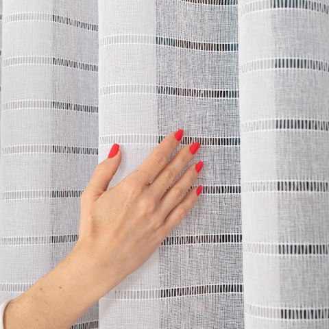 Firanka fantazyjna z ołowianką, wys. 300cm, kolor biały 424088/OLO/001/000300/1