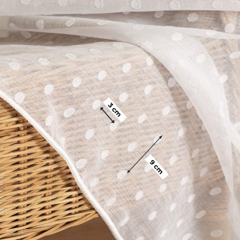 Firanka fantazyjna z ołowianką, wys. 300cm, kolor biały 424091/OLO/001/000300/1