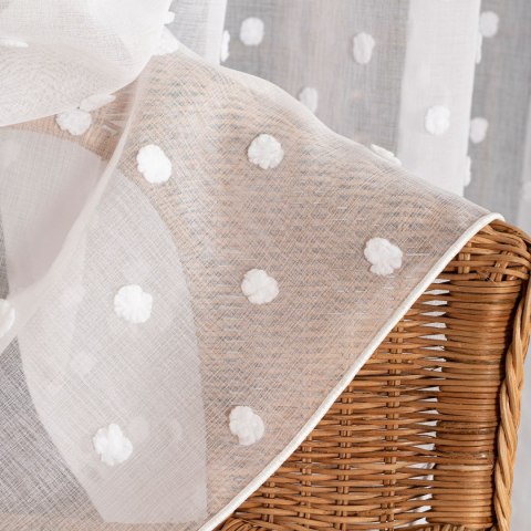 Firanka fantazyjna z ołowianką, wys. 300cm, kolor biały 424092/OLO/001/000300/1