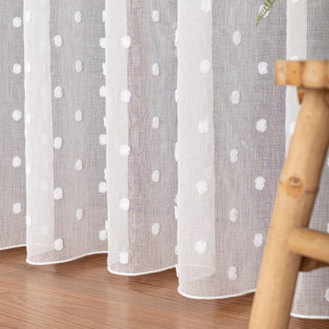 Firanka fantazyjna z ołowianką, wys. 300cm, kolor biały 424092/OLO/001/000300/1