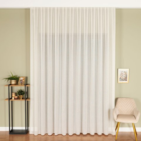 Firanka fantazyjna z ołowianką, wys. 300cm, kolor 120 kremowy ze złotą nitką 002047/OLO/120/000300/1