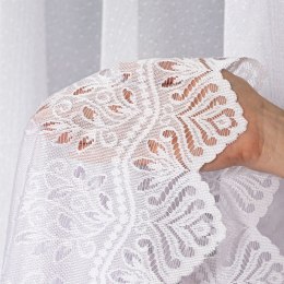 Firanka żakardowa ze wzorem pasowym, wys. 120cm, kolor biały 018534/000/001/000120/1