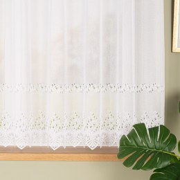 Firanka żakardowa ze wzorem pasowym, wys. 160cm, kolor biały 018534/000/001/000160/1