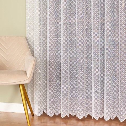 Firanka żakardowa ze wzorem po całośc, wys. 250cm, kolor biały 131010/000/001/000250/1