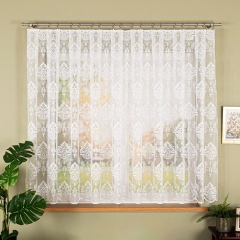 Firanka żakardowa ze wzorem po całości, wys. 155cm, kolor biały 022130/000/001/000155/1