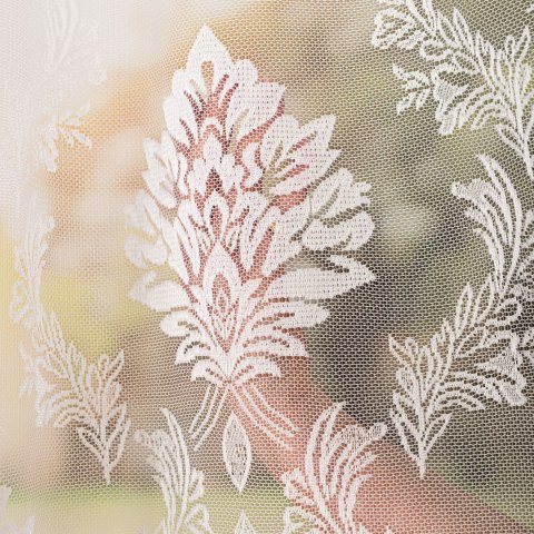 Firanka żakardowa ze wzorem po całości, wys. 155cm, kolor biały 022130/000/001/000155/1