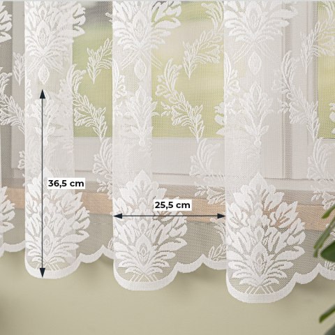 Firanka żakardowa ze wzorem po całości, wys. 175cm, kolor biały 022130/000/001/000175/1