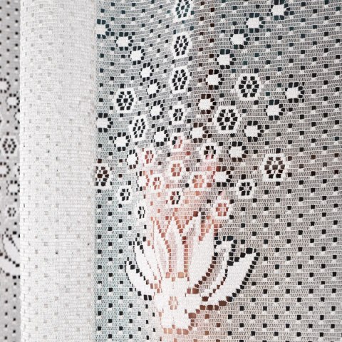 Firanka żakardowa ze wzorem po całości, wys. 220cm, kolor biały 361090/000/001/000220/1