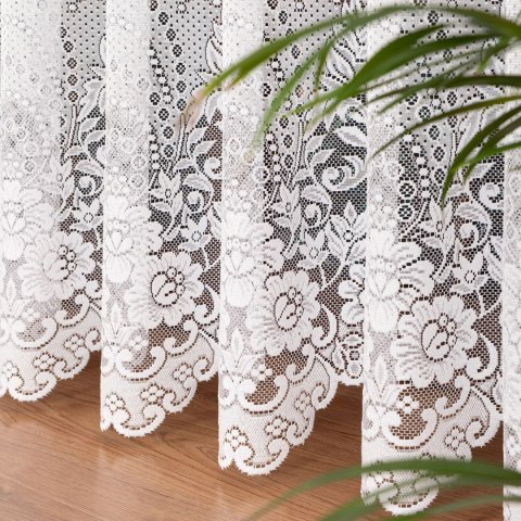 Firanka żakardowa ze wzorem po całości, wys. 270cm, kolor biały 361090/000/001/000270/1