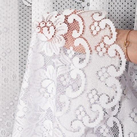 Firanka żakardowa ze wzorem po całości, wys. 270cm, kolor biały 361090/000/001/000270/1