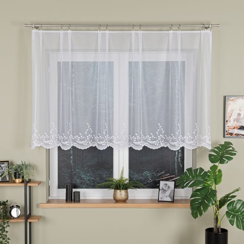 JUSTYNA Firanka żakardowa gotowa, szerokość 250cm x wysokość 110cm, kolor biały 358993/FBP/001/250110/1