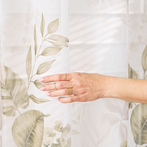 LIGIERO Firana z ołowianką ETAMINA wzór od dołu, wys. 295cm, kolor 001 biały D00230/ETO/D01/000295/1