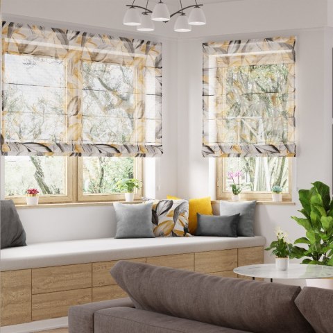 PERUGA Tkanina dekoracyjna LINO, wys. 160cm, kolor musztardowy D00008/LIN/001/000160/1