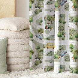 ULICE Z AUTAMI Tkanina dekoracyjna typu MILAS, szer. 165cm, kolor 012 szałwiowy D00373/MIL/012/165000/1