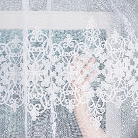 ŻANETA Firanka żakardowa gotowa, 155x550cm, kolor biały 181043/FBL/001/550155/1