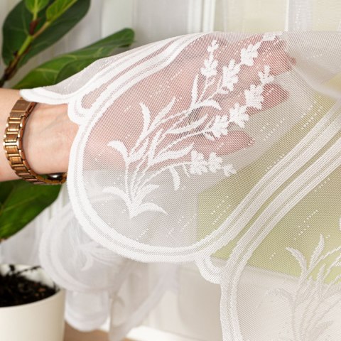 Zazdrostka żakardowa panelowa, wys. 40cm, kolor biały 023428/000/001/000040/1