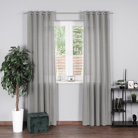 BASIC Zasłona gotowa na przelotkach, 300x145cm, kolor 002 szary TD0005/ZGP/002/145300/1