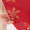 BŁYSZCZĄCE ŚNIEŻYNKI Bieżnik z haftem,  50x100cm, kolor 003 czerwony 640010/KSP/C03/050100/1
