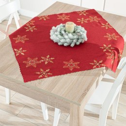 BŁYSZCZĄCE ŚNIEŻYNKI Serweta z haftem, 85x85cm, kolor czerwony 640010/KSP/C03/085085/1