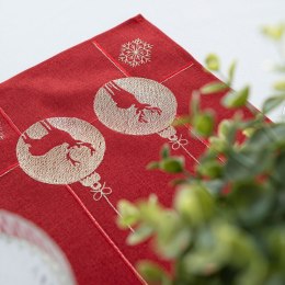 BŁYSZCZĄCY RENIFER Bieżnik z haftem, 24x85cm, kolor czerwony 295157/KSP/L03/024085/1