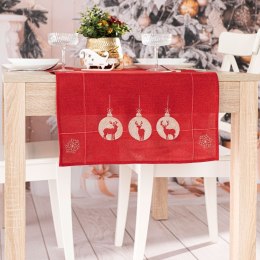 BŁYSZCZĄCY RENIFER Bieżnik z haftem, 35x175cm, kolor czerwony 295157/KSP/L03/035175/1