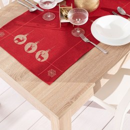 BŁYSZCZĄCY RENIFER Bieżnik z haftem,  40x140cm, kolor 003 czerwony 295157/KSP/L03/040140/1