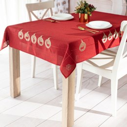 BŁYSZCZĄCY RENIFER Obrus z haftem, 140cmx220cm, kolor 003 czerwony 295157/KSP/L03/140220/1