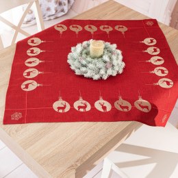BŁYSZCZĄCY RENIFER Serweta z haftem, 85x85cm, kolor czerwony 295157/KSP/L03/085085/1