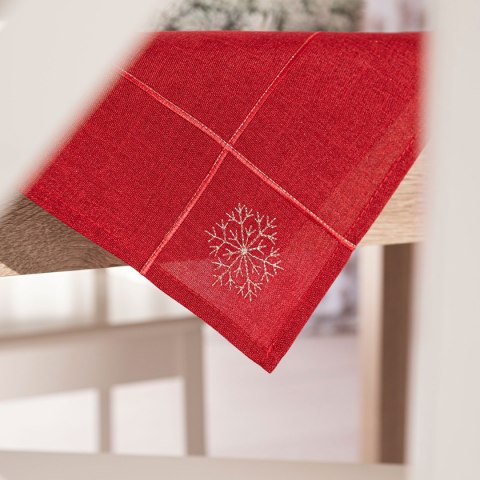 BŁYSZCZĄCY RENIFER Serweta z haftem, 85x85cm, kolor czerwony 295157/KSP/L03/085085/1