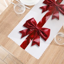 BROKATOWA KOKARDA Bieżnik NINA WODOODPORNA, 38x160cm, kolor biały PBN333/KSP/C01/038160/1